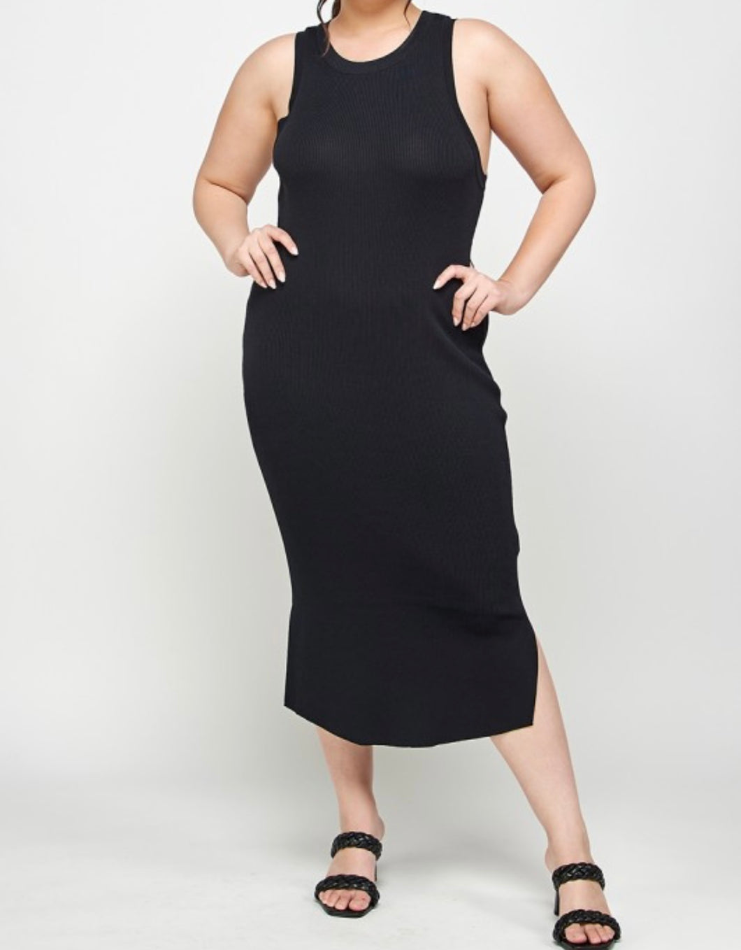 Stretchy racer back midi dress