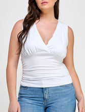 Load image into Gallery viewer, V Neck Sleeveless Ruched Top
