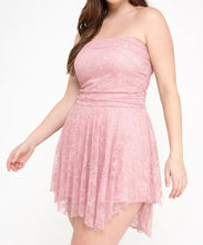 Load image into Gallery viewer, Lace Overlay Assym Dress
