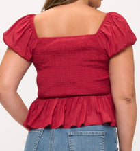 Load image into Gallery viewer, Ruched peplum blouse
