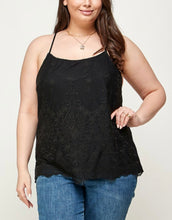 Load image into Gallery viewer, Embroidered mesh cami top
