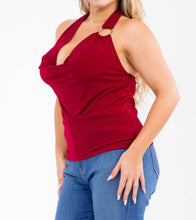 Load image into Gallery viewer, Deep Cowl Neck Halter Top
