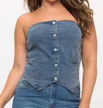 Load image into Gallery viewer, Denim tube top
