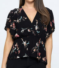 Load image into Gallery viewer, Floral print peplum top
