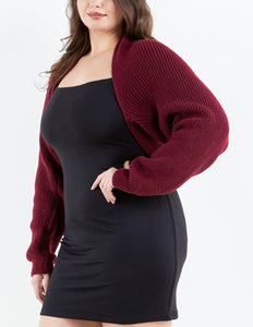 Cropped shrug knit cardigan