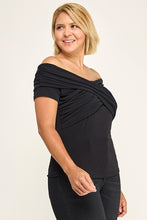 Load image into Gallery viewer, Off Shoulder Cross Front Ruched Top
