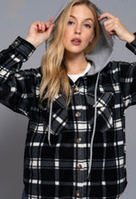 Load image into Gallery viewer, Plaid Print Hoodie Fleece Jacket
