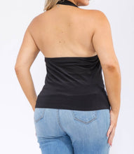Load image into Gallery viewer, Deep cowl neck halter top
