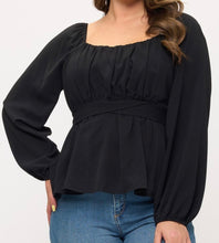 Load image into Gallery viewer, Ruched bust long sleeve top
