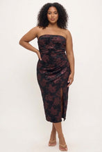 Load image into Gallery viewer, Floral Velvet Flocked Midi Dress
