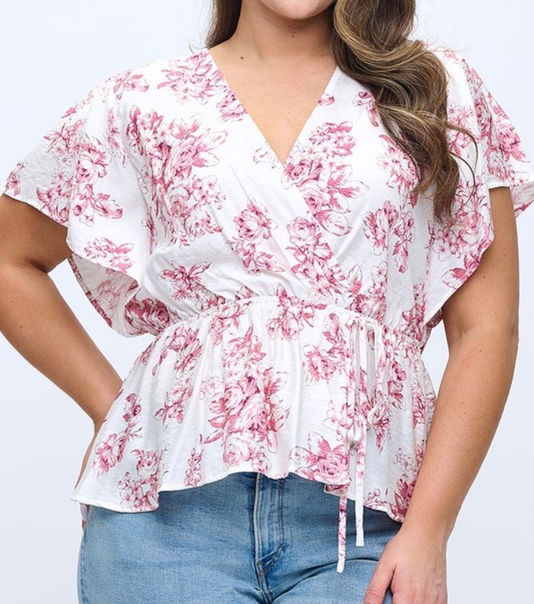 Summer floral print blouse
