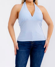 Load image into Gallery viewer, V Neck Solid Halter Top
