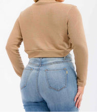 Load image into Gallery viewer, Rib crop long sleeve shrug bolero
