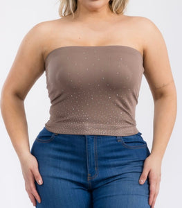 Rhinestone Seamless Tube Top