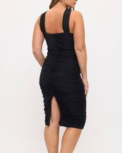 Load image into Gallery viewer, Halter Neck Ruched Mesh Dress
