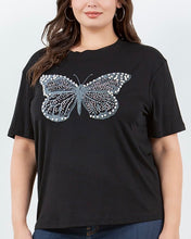 Load image into Gallery viewer, Embellished Butterfly Print Top
