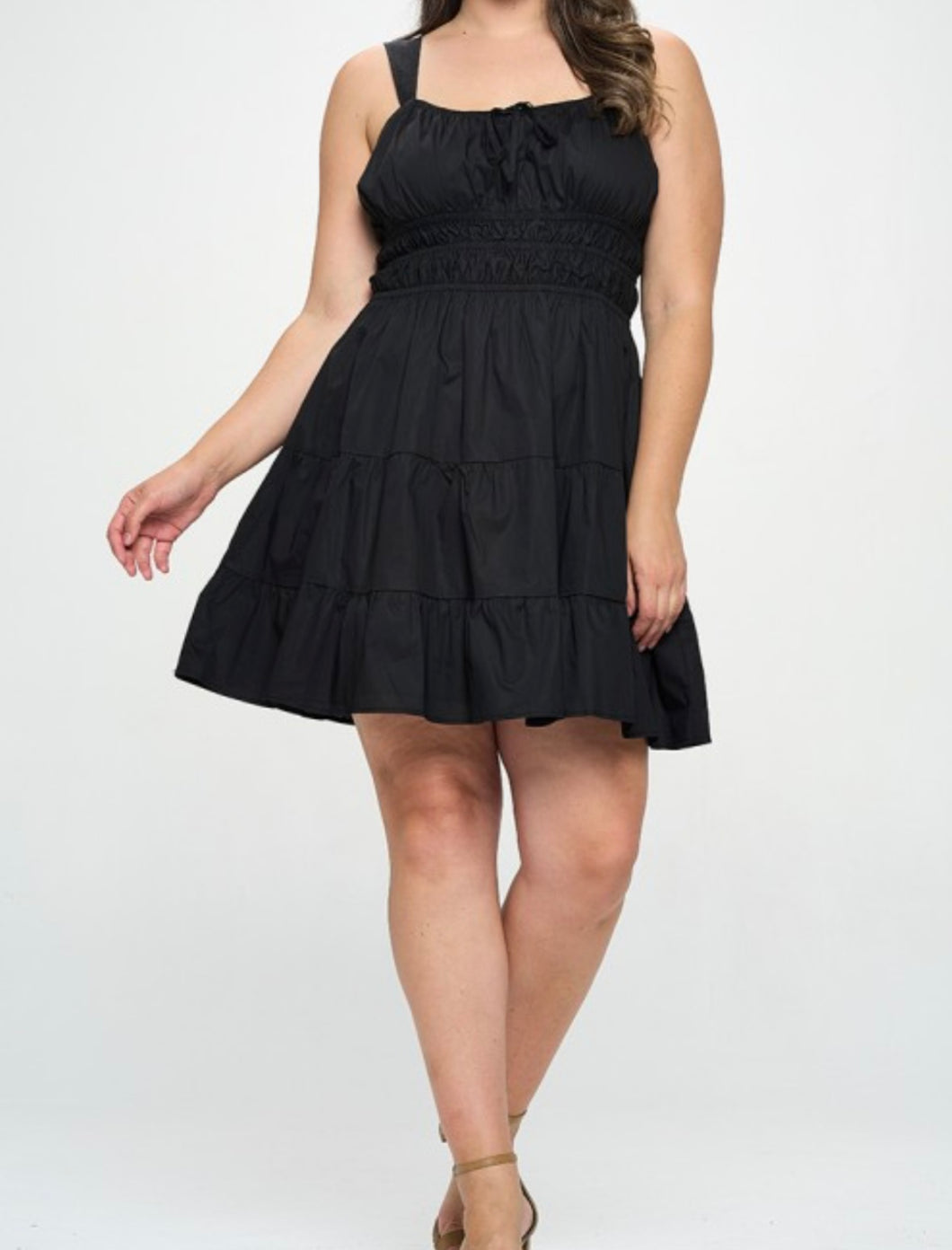 Tiered sleeveless mini dress