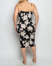 Load image into Gallery viewer, Floral Print Cowl Neck Midi Dress
