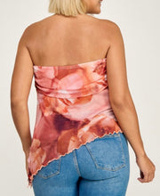 Load image into Gallery viewer, Watercolor floral strapless top
