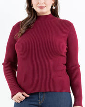 Load image into Gallery viewer, Solid mock neck ribbed knit top
