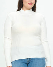 Load image into Gallery viewer, Solid mock neck ribbed knit top
