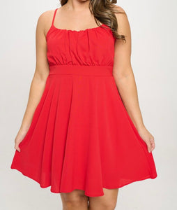 Solid smocked back dress