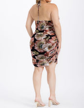 Load image into Gallery viewer, Mesh print halter mini dress
