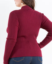 Load image into Gallery viewer, Solid mock neck ribbed knit top
