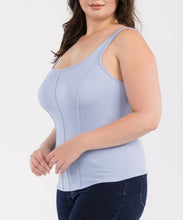 Load image into Gallery viewer, Seamless Square Neck Fitted Corset Detail Tank Top
