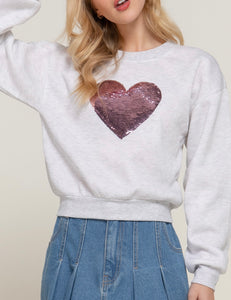 Sequin detail inner fleece sweatshirt