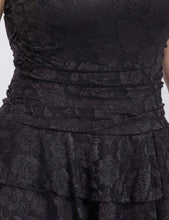 Load image into Gallery viewer, Lace tiered ruffle mini tube dress
