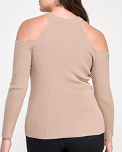 Load image into Gallery viewer, Cold shoulder sweater knit top
