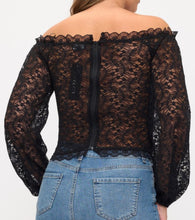 Load image into Gallery viewer, Stretch Lace Off Shoulder Top
