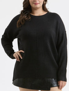 Crew neck knit sweater top