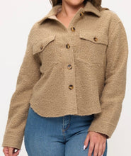 Load image into Gallery viewer, Poly Boucle Button Down Shacket
