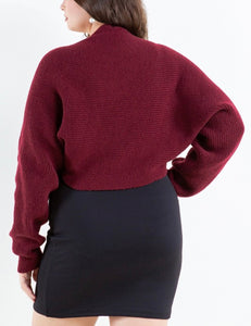 Cropped shrug knit cardigan