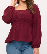 Load image into Gallery viewer, Ruched bust long sleeve top
