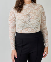 Load image into Gallery viewer, Floral lace sheer top
