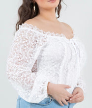 Load image into Gallery viewer, Lace off shoulder long sleeve top
