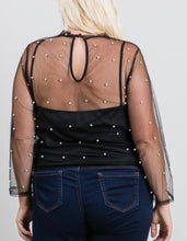 Load image into Gallery viewer, Sheer pearl embellished top
