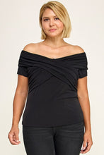 Load image into Gallery viewer, Off Shoulder Cross Front Ruched Top
