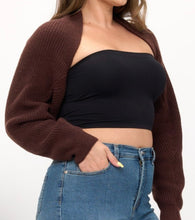 Load image into Gallery viewer, Cropped Shrug Knit Cardigan
