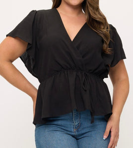 Solid flutter sleeve top