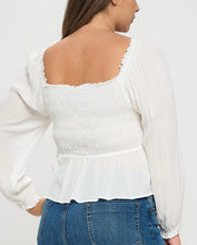 Load image into Gallery viewer, Ruched front ruffle trim top
