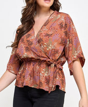 Load image into Gallery viewer, Asymmetric sleeve surplice top
