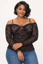 Load image into Gallery viewer, Plus Off Shoulder Lace Top
