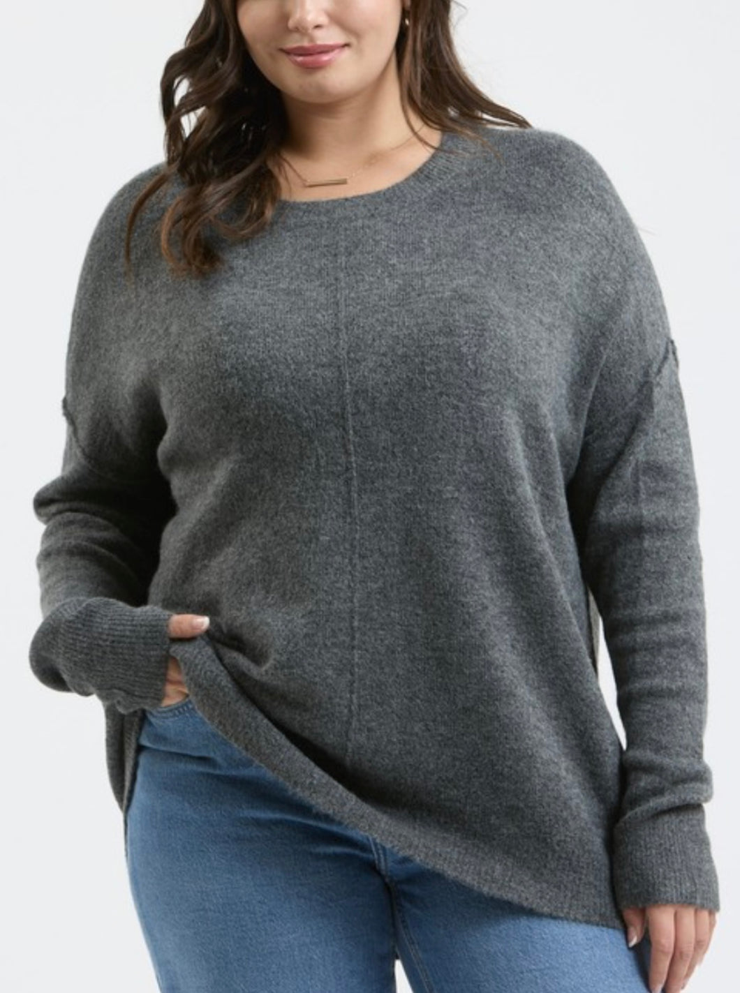 Crew neck knit sweater top