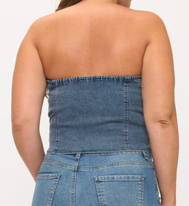 Denim tube top