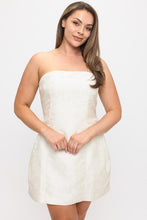Load image into Gallery viewer, Strapless jacquard mini dress
