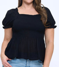 Load image into Gallery viewer, Smocked peplum top
